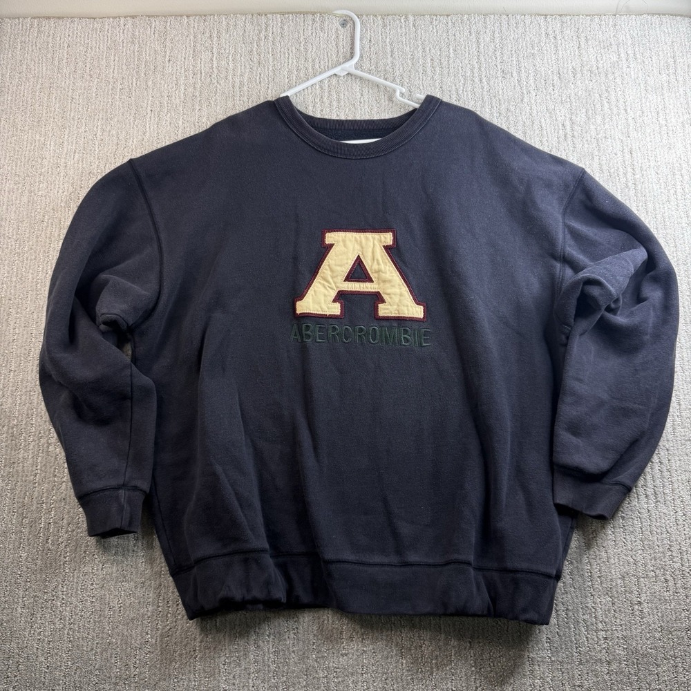 Vintage Abercrombie & Fitch Crewneck Sweatshirt Size XL Navy Blue